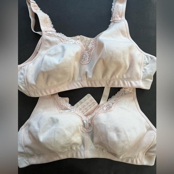 Telimussto Womens Beige Cotton Bra Set Of Two 38D New - Picture 1 of 10